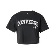 Logo Print Crop T-shirt Converse , Black , Dames