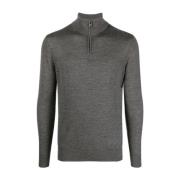 Wollen Half-Zip Sweater Emporio Armani , Gray , Heren