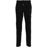 Slim Fit Distressed Denim Broek Dsquared2 , Black , Heren