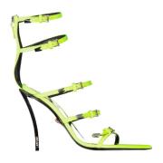 Gele Sandalen Puntige Neus Gesp Rits Versace , Green , Dames