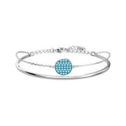 Blauw Pavé Armband Ginger Rondgeslepen Swarovski , Blue , Dames