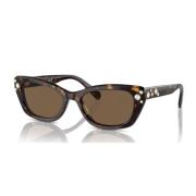 Dark Havana Sunglasses Sk6021 Swarovski , Brown , Dames