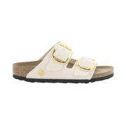 Dames Ecru Arizona Big Buckle Sandalen Birkenstock , White , Dames