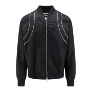 Nylon jack met contrastdetail Alexander McQueen , Black , Heren