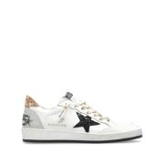 Witte Glitter Kalf Ballstar Sneakers Golden Goose , Multicolor , Dames