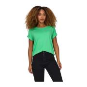 Moster Short Sleeves O-Neck Top Only , Green , Dames