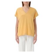 V-Hals T-Shirt Fabiana Filippi , Yellow , Dames