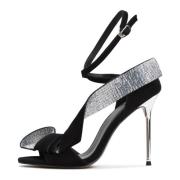 Elegant High Heeled Sandals Cesare Gaspari , Black , Dames