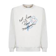 Witte Sweatshirt Slogan Print Franse Terry Drole de Monsieur , White ,...