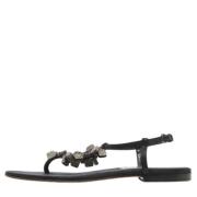 Pre-owned Leather sandals Burberry Vintage , Black , Dames