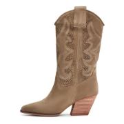 Luxe Suede Cowboy Laarzen - Bruin Cesare Gaspari , Brown , Dames