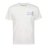 Katoenen T-shirt Verhoog Casual Stijl MC2 Saint Barth , White , Heren