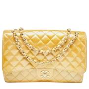 Pre-owned Leather chanel-bags Chanel Vintage , Yellow , Dames