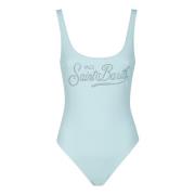 Stijlvol badpak met voorprint MC2 Saint Barth , Blue , Dames