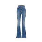 Hoge Taille Palazzo Jeans Elisabetta Franchi , Blue , Dames