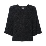 Zwarte trui met Lurex-details Fabiana Filippi , Black , Dames