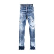 Versleten Slim Fit Blauwe Jeans Dsquared2 , Blue , Heren