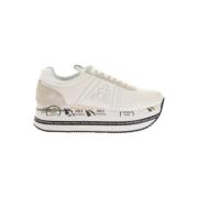 Witte Sneakers met Logo Borduursel Premiata , White , Dames