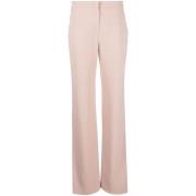 Poederroze Flared Getailleerde Broek Giorgio Armani , Beige , Dames