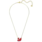 Iconic Swan Rood Gouden Ketting Swarovski , Multicolor , Dames