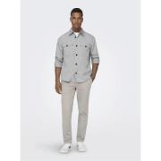 Milo Mercerized Twill Lange Mouwen Shirt Only & Sons , Gray , Heren