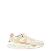 Beige en roze suède sneaker model Mased Premiata , Multicolor , Dames