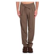 Wool Belt Pants Briglia , Brown , Heren