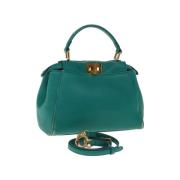 Pre-owned Leather handbags Fendi Vintage , Green , Dames