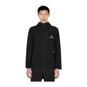 Windbreaker met capuchon en logo Ostrya , Black , Heren