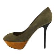 Pre-owned Suede heels Sergio Rossi Pre-owned , Green , Dames