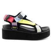 Multicolor Strappy Sandalen Blauer , Multicolor , Dames