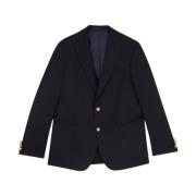 Donkerblauwe Wollen Blazer Brooks Brothers , Blue , Heren