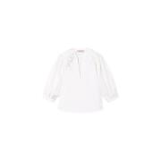 Bloemen Patch Poplin Blouse Twinset , White , Dames