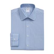 Lichtblauw Stretch Visgraat Regular Fit Strijkvrij Overhemd met Ainsle...
