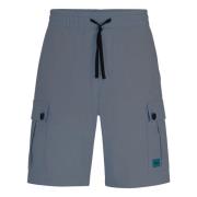 Cargo Shorts Grijs Katoen Elastische Tailleband Hugo Boss , Gray , Her...