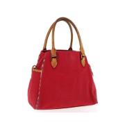 Pre-owned Canvas handbags Burberry Vintage , Red , Dames