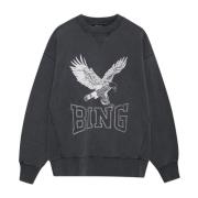 Zwart Gewassen Sweatshirt met Cool Print Anine Bing , Black , Dames