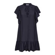 Frill Dress Ink V-Hals Vrouwelijk Co'Couture , Blue , Dames