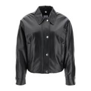 Leather Jackets Burberry , Black , Dames