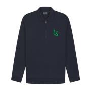 Logo Quarter Zip Sweatshirt Lyle & Scott , Blue , Heren