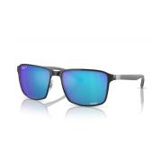 Vierkante Gepolariseerde Zonnebril Blauw Gespiegeld Ray-Ban , Black , ...