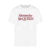 Stijlvol Mid-Weight Katoenen T-Shirt Alexander McQueen , White , Heren