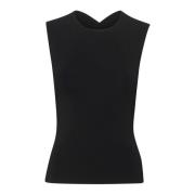 Elegante Mouwloze Top Zwart Gestuz , Black , Dames