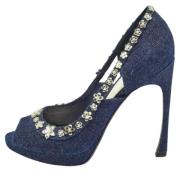Pre-owned Denim heels Dior Vintage , Blue , Dames