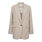 Enkele Linnen Blazer 199-Bone Co'Couture , Beige , Dames