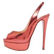 Pre-owned Leather heels Christian Louboutin Pre-owned , Pink , Dames