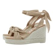 Champagne Beige Wedges met Knotendetail Manebí , Beige , Dames