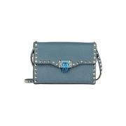 Pre-owned Leather crossbody-bags Valentino Vintage , Blue , Dames