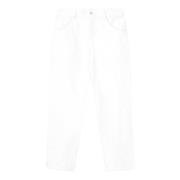 Rechte Enkel-Lengte Jeans met Wijde Manchet Aeron , White , Dames