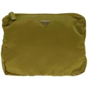 Pre-owned Fabric clutches Prada Vintage , Green , Dames